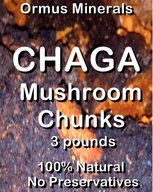 Ormus Minerals Chaga Mushroom Chunks