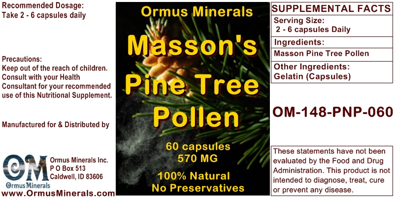 Ormus Minerals Masson's Pine Tree Pollen