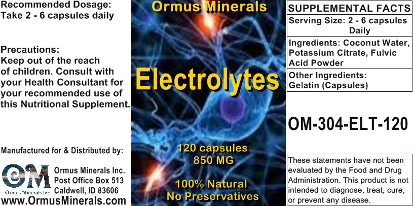 Ormus Minerals - Electrolytes
