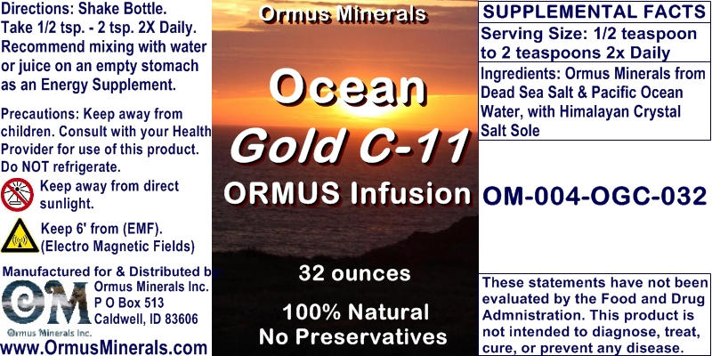 Ormus Minerals - Gold C-11 Infusion