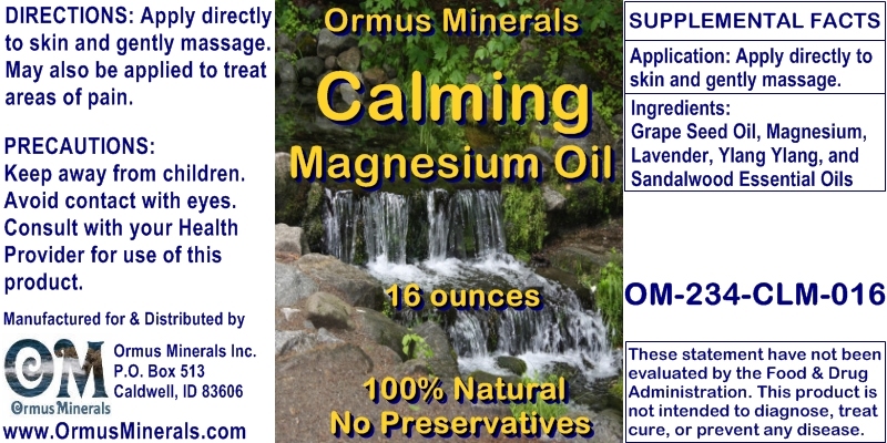 Ormus Minerals CALMING Magnesium Oil