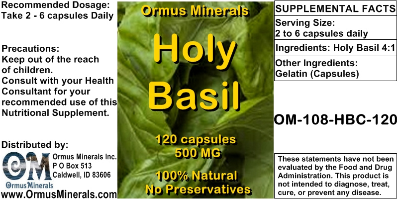 Ormus Minerals Holy Basil