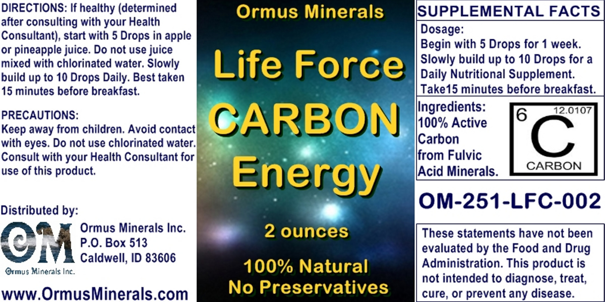Ormus Minerals Life Force CARBON Energy