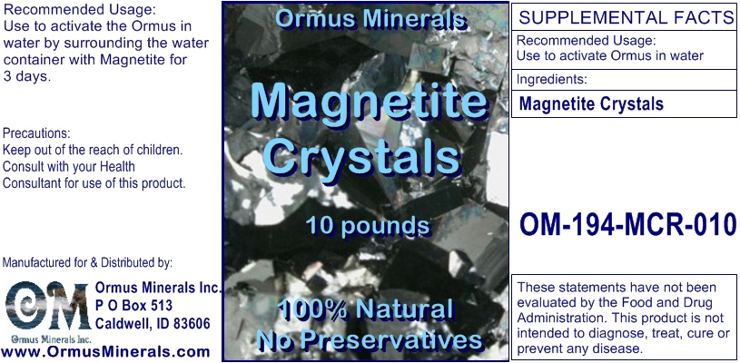 Ormus Minerals - Magnetite Crystals