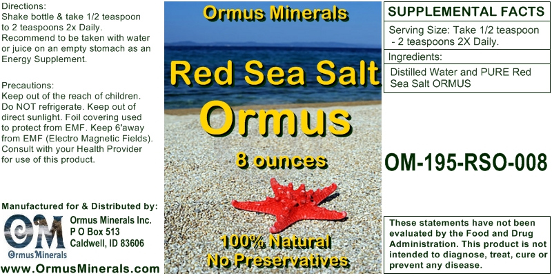 Ormus Minerals Red Sea Salt
